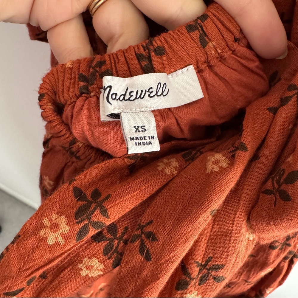 Madewell Terracotta Floral Midi Dress - Picture 7 of 7